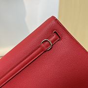 Fortok Hermès Kelly Danse II bag Bright Red Silver Hardware 22cm - 3