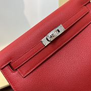 Fortok Hermès Kelly Danse II bag Bright Red Silver Hardware 22cm - 2