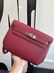 Fortok Hermès Kelly Depeches 25 pochette Rouge Silver Hardware 25cm  - 1