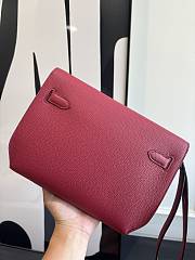 Fortok Hermès Kelly Depeches 25 pochette Rouge Silver Hardware 25cm  - 6