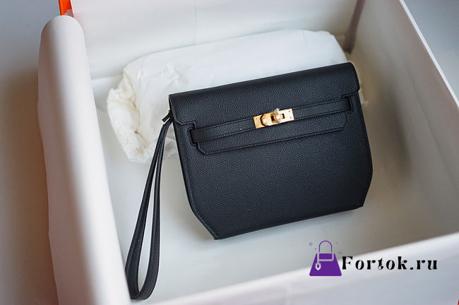 Fortok Hermès Kelly Depeches 25 Black Gold Hardware 25cm  - 1