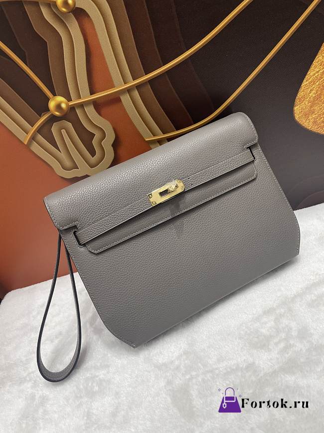 Fortok Hermès Kelly Depeches 25 Grey Gold Hardware 25cm  - 1