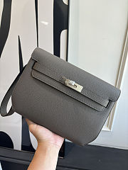 Fortok Hermès Kelly Depeches 25 Grey Silver Hardware 25cm - 1