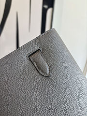 Fortok Hermès Kelly Depeches 25 Grey Silver Hardware 25cm - 4