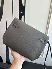 Fortok Hermès Kelly Depeches 25 Grey Silver Hardware 25cm - 3