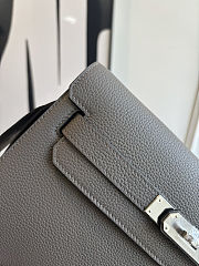 Fortok Hermès Kelly Depeches 25 Grey Silver Hardware 25cm - 2