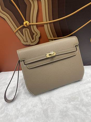 Fortok Hermès Kelly Depeches 25 Taupe Silver Hardware 25cm