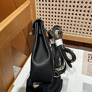 Fortok Hermès Kelly Jump backpack Black Silver Hardware 15x6x17cm - 3