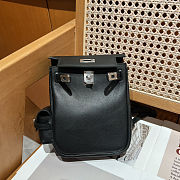 Fortok Hermès Kelly Jump backpack Black Silver Hardware 15x6x17cm - 4