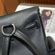 Fortok Hermès Kelly Jump backpack Black Silver Hardware 15x6x17cm - 5