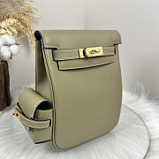 Fortok Hermès Kelly Jump backpack Green Beige Gold Hardware 15x6x17cm - 5