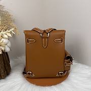 Fortok Hermès Kelly Jump backpack Brown Silver Hardware 15x6x17cm - 2