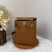Fortok Hermès Kelly Jump backpack Brown Silver Hardware 15x6x17cm - 4