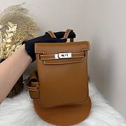 Fortok Hermès Kelly Jump backpack Brown Silver Hardware 15x6x17cm - 5