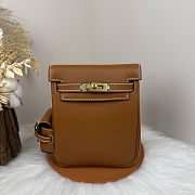 Fortok Hermès Kelly Jump backpack Brown Gold Hardware 15x6x17cm - 1