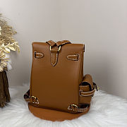 Fortok Hermès Kelly Jump backpack Brown Gold Hardware 15x6x17cm - 2