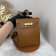 Fortok Hermès Kelly Jump backpack Brown Gold Hardware 15x6x17cm - 5