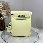 Fortok Hermès Kelly Jump backpack Light Yellow Silver Hardware 15x6x17cm - 1