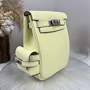 Fortok Hermès Kelly Jump backpack Light Yellow Silver Hardware 15x6x17cm - 5
