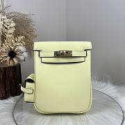 Fortok Hermès Kelly Jump backpack Light Yellow Gold Hardware 15x6x17cm - 1
