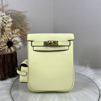 Fortok Hermès Kelly Jump backpack Light Yellow Gold Hardware 15x6x17cm