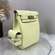 Fortok Hermès Kelly Jump backpack Light Yellow Gold Hardware 15x6x17cm - 3
