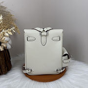 Fortok Hermès Kelly Jump backpack Ivory Silver Hardware 15x6x17cm - 6