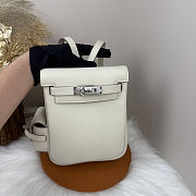 Fortok Hermès Kelly Jump backpack Ivory Silver Hardware 15x6x17cm - 5