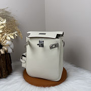 Fortok Hermès Kelly Jump backpack Ivory Silver Hardware 15x6x17cm - 3