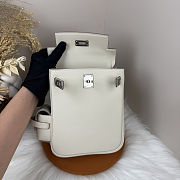 Fortok Hermès Kelly Jump backpack Ivory Silver Hardware 15x6x17cm - 2