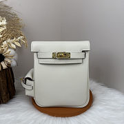 Fortok Hermès Kelly Jump backpack Ivory Gold Hardware 15x6x17cm - 1