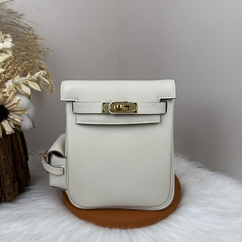Fortok Hermès Kelly Jump backpack Ivory Gold Hardware 15x6x17cm