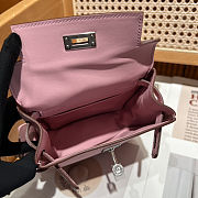 Fortok Hermès Kelly Jump backpack Pink Silver Hardware 15x6x17cm - 4