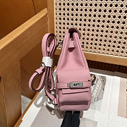 Fortok Hermès Kelly Jump backpack Pink Silver Hardware 15x6x17cm - 3