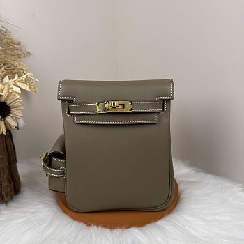 Fortok Hermès Kelly Jump backpack Taupe Gold Hardware 15x6x17cm
