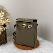 Fortok Hermès Kelly Jump backpack Taupe Gold Hardware 15x6x17cm - 6