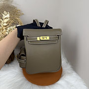 Fortok Hermès Kelly Jump backpack Taupe Gold Hardware 15x6x17cm - 4