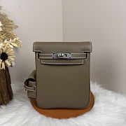 Fortok Hermès Kelly Jump backpack Taupe Silver Hardware 15x6x17cm - 1