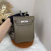 Fortok Hermès Kelly Jump backpack Taupe Silver Hardware 15x6x17cm - 3