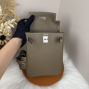 Fortok Hermès Kelly Jump backpack Taupe Silver Hardware 15x6x17cm - 2