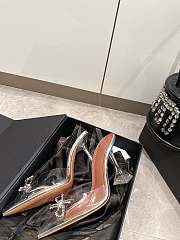 Fortok Amina Muaddi Rosie Glass slingback Pumps Silver 10cm - 2