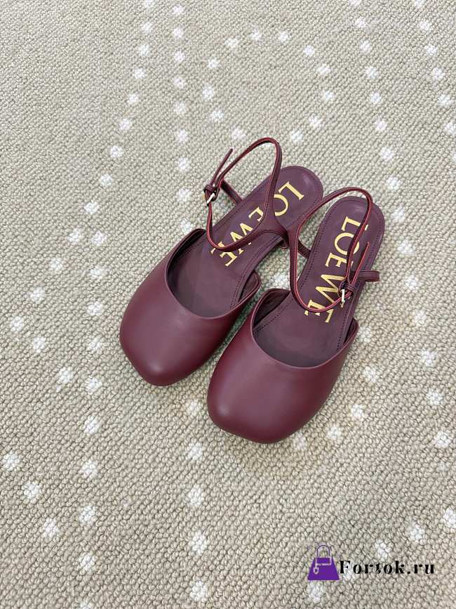 Fortok Loewe Toy pumps ankle-strap Ballerinas Burgundy  - 1