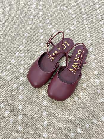 Fortok Loewe Toy pumps ankle-strap Ballerinas Burgundy 