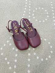 Fortok Loewe Toy pumps ankle-strap Ballerinas Burgundy  - 4