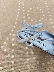 Fortok Loewe Toy ankle-strap ballerinas blue rhinestone-embellished - 3