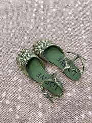 Fortok Loewe Toy ankle-strap ballerinas Green rhinestone-embellished - 6