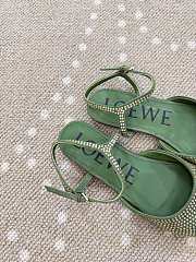 Fortok Loewe Toy ankle-strap ballerinas Green rhinestone-embellished - 4