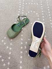 Fortok Loewe Toy ankle-strap ballerinas Green rhinestone-embellished - 5
