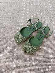 Fortok Loewe Toy ankle-strap ballerinas Green rhinestone-embellished - 3