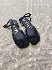 Fortok Loewe Toy ankle-strap ballerinas Black rhinestone-embellished - 1